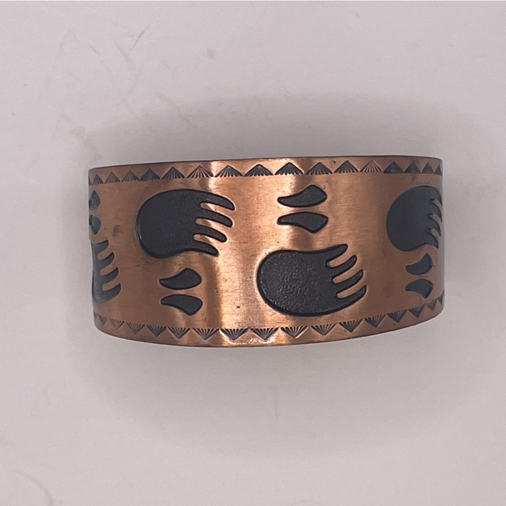 Vintage solid copper bear claw bracelet